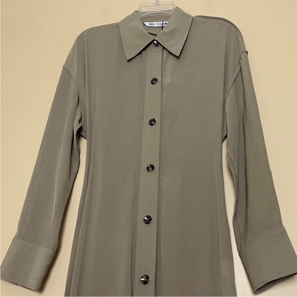 NWT ZARA Viscose Long Shirt Dress size M - Picture 14 of 16